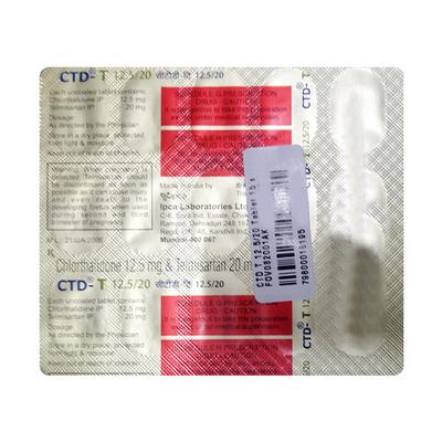 CTD T 12.5/20 Tablet 15's - Hypertension-Ang