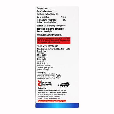 RANIVAC Syrup 60ml - Ulcer/Reflux/Flatulence-Aaa