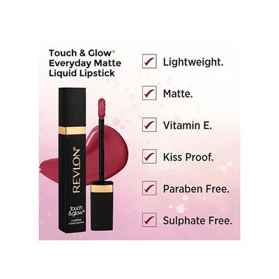 Revlon Touch & Glow Everyday Matte Liquid Lipstick- Pink Princess 5 ml - Liquid Lipsticks