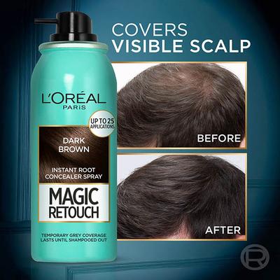 L'Oreal Paris Magic Retouch Instant Root Concealer Spray Dark Brown 75ml - Hair Sprays & Mists