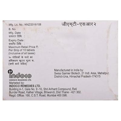 GMT SR 2mg Tablet 10'S - Diabetes-Ant