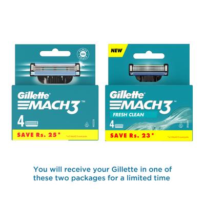 Gillette Mach 3 Fresh Clean Cartridge 4's - Razors & Cartridges