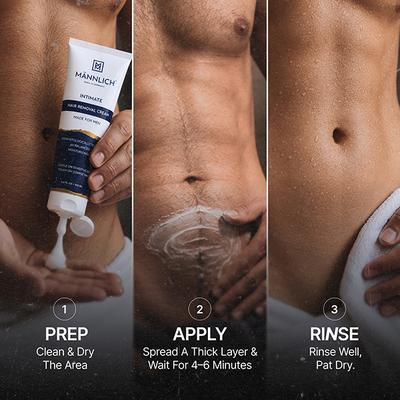 Mannlich Intimate Private Hair Removal Cream For Men Suitable For All Skin Types & Dermatologically Tested 100 ml - Intimate Care