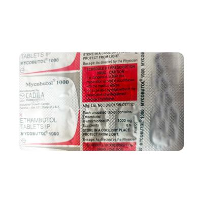 MYCOBUTOL 1GM TABLET 10'S - Tuberculosis (Tb)-Ant