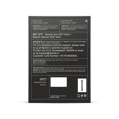 Beardo Men Don and Mariner Fragrance Long Lasting Pocket Perfume - 20ml Each 1's - Men Perfumes (Edt/Edp)