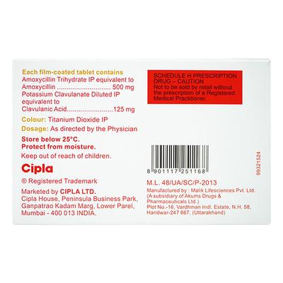 NOVACLAV 625mg Tablet 10's - Bacterial Infections-Pen