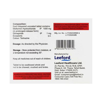 DAILYGLIM M1 FORTE Tablet 10's - Diabetes-Ant