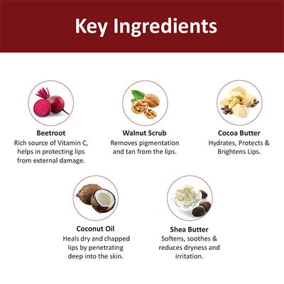 TAC - The Ayurveda Co. Beetroot Lip Scrub for Women and Men Enriched with Vitamin E 20 gm - Lip Scrubs