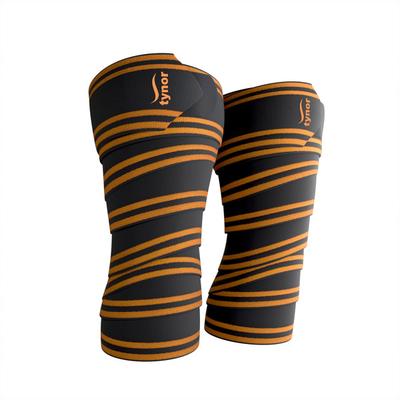 Tynor Weight Lifting Knee Wrap - Black & Orange (Pack of 2) - Knee/Ankle/Leg/Foot Supports