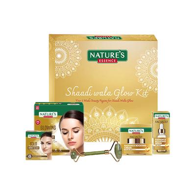 Natures Essence Shaadi Wala Glow Kit - 3 Weeks Ritual for Radiant Glowing Skin, 126gm + 30ml 1's - Facial Kits