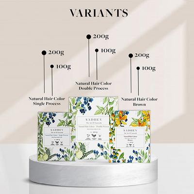 Sadhev Natural Hair Colour Powder - Single Process 200 gm - Powder