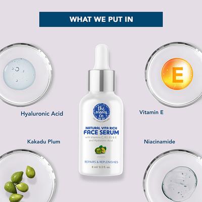 The Mom's Co. Natural Vita Rich Face Serum with Vitamins C Hyaluronic Acid 8ml - Scrubs & Exfoliants