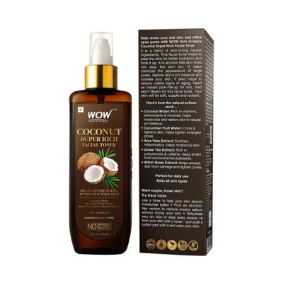Wow Life Science Coconut Super Rich Facial Toner 200 ml - Face Gels