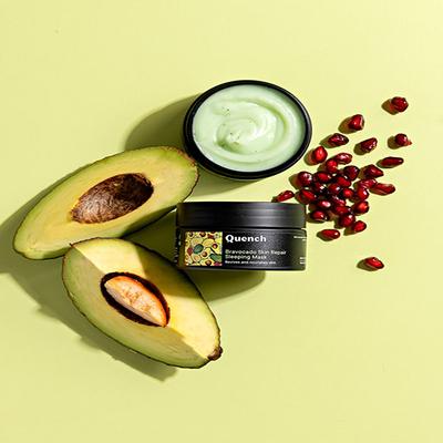 Quench Botanics Avocado Repairing Night Cream (Sleeping Mask) with Vitamin B5 10 ml - Masks & Peels