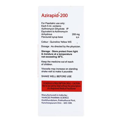 AZIRAPID 200mg Oral suspension 30ml - Bacterial Infections-Mac
