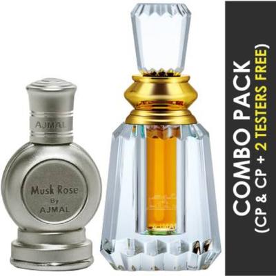 Ajmal Oudh Mukhallat Concentrated Perfume Oil Oriental Oudhy Alcohol For Unisex And Musk Rose Concentrated Perfume Oil Floral Musky Alcohol For Unisex 18 ml - Perfumes (Edt/Edp)