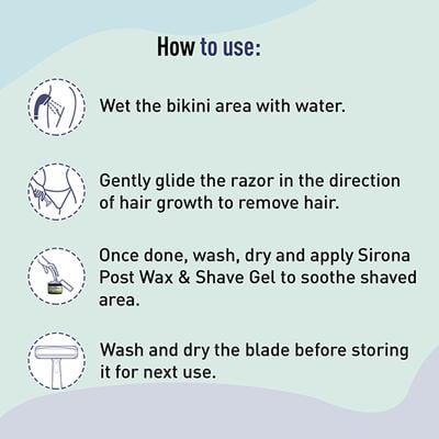 Sirona Reusable Bikini Hair Removal Razor for Women - Japanese Precision Shave, Nano-Blade Technology, Chromium & PTFE-Coated 2's - Shaving & Hair Removal