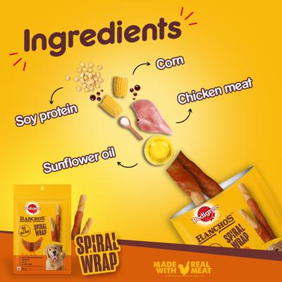 Pedigree Ranchos Spiral Wrap 60 gm - Petfood