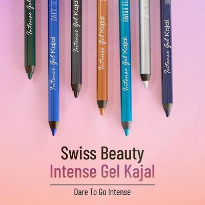 Swiss Beauty Intensegel Kajal Eyeliner, Eye Makeup, Electric-Pink 1.2 gm - Kajal & Kohls