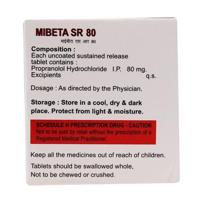 MIBETA SR 80mg Tablet 15's - Hypertension-Bet