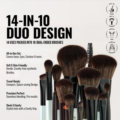 Jessup Beauty 14-In-10 Duo-End Brush Versatility Collection 1's - Face Brush