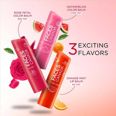 Faces Canada Colour Lip Balm - Watermelon 02 Vitamin C SPF15 12 Hrs Moisture 4.5gm - Lip Balms