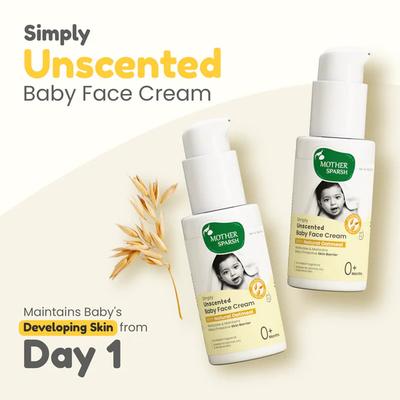 Mother Sparsh Simply Unscented Baby Face Cream 50 g - Baby Skin Care