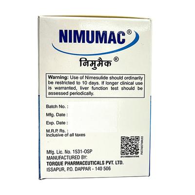 NIMUMAC VANILLA FLAVOUR MOUTH DISSOLVING Tablet 10's - Pain relief-Nsa