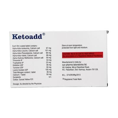 Ketoadd Tablet 20'S - Kidney Disease/Stones-Oth