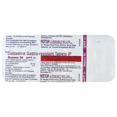 Duzono 30mg Tablet 10'S - Depression-Ant