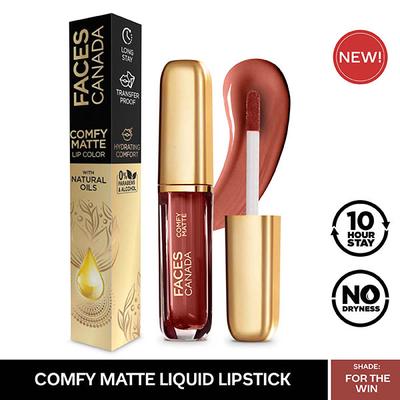 Faces Canada Comfy Matte Lip Color - For The Win 08, Long Stay with Natural Oil 3ml - Lipsticks