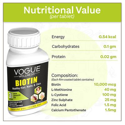 Vogue Wellness Biotin Forte Tablet 60's - Hair & Skin
