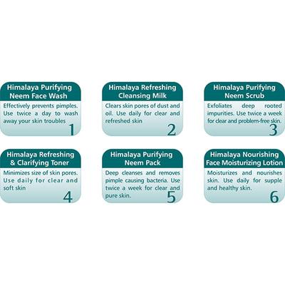 Himalaya Pure Skin Neem Facial Kit Wash away, Scrub away& deep cleanse 150ml - Facial Kits