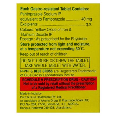 P PPI 40 Tablet 15's - Ulcer/Reflux/Flatulence-Aaa