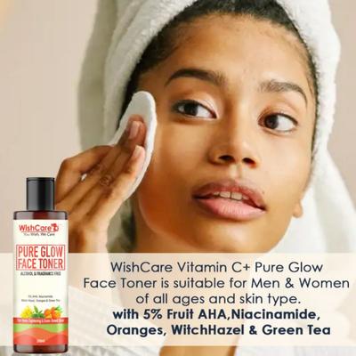 WishCare Pure Glow Face Toner For Glowing Skin Pore Tightening With 7% Fruit Aha & Niacinamide 200 ml - Toners