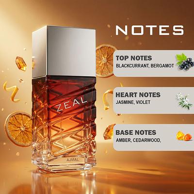 Ajmal Zeal Eau De Parfum Fresh Citrus Long Lasting Premium Perfume for Men - Perfumes (Edt/Edp)
