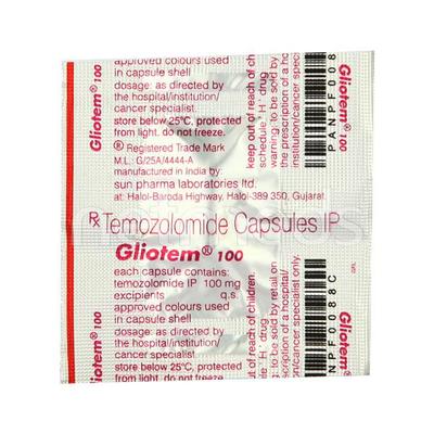 Gliotem 100mg Capsule 1'S - Cancer Oncology-Cyt