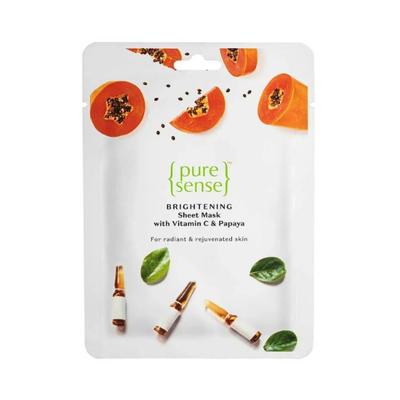 PureSense Brightening Sheet Mask with Vitamin C and Papaya For Deeply Hydrated Skin 15 ml - Sheet Masks