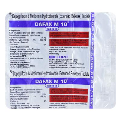DAFAX M 10 Tablet 15's - Diabetes-Ant