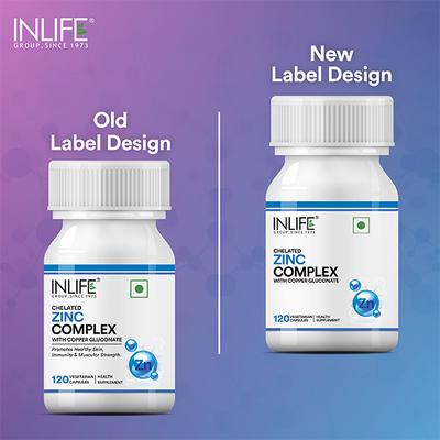 INLIFE Chelated Zinc Complex Veg Capsules 120's - Calcium And Minerals