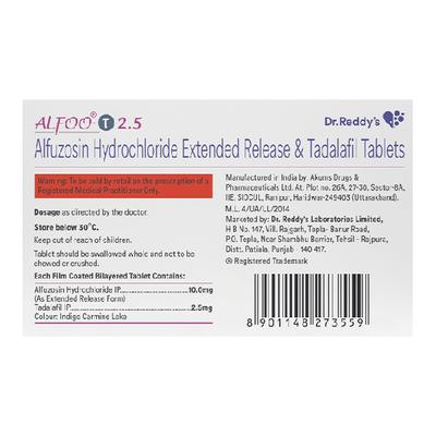 ALFOO T 2.5 Tablet 10's - Bladder And Prostate Disorders-Dru