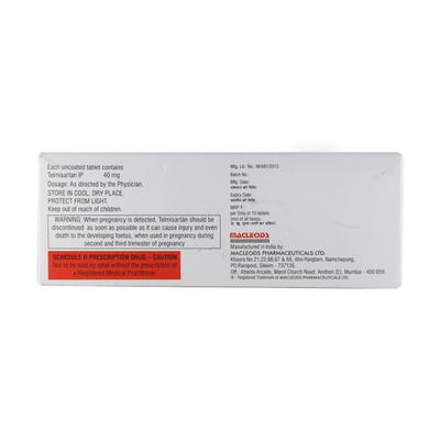 Telmiduce 40mg Tablet 10'S - Hypertension-Ang