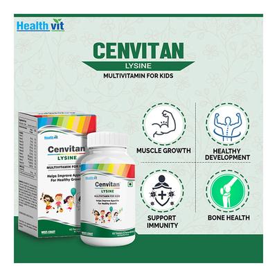 HealthVit Cenvitan Lysine Kids Multivitamin Chewable Tablet 60's - Multi-Vitamins