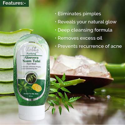 Globus Remedies Aloe Vera Neem and Tulsi Face Wash 200ml 2's - Face Washes