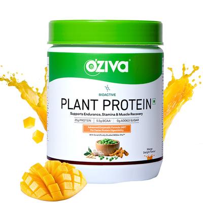Oziva Bioactive Plant Protein (25G Vegan Protein) For Endurance & Muscle Recovery Plant-Based Protein (500G, Mango Delight) 1's - Multi-Vitamins