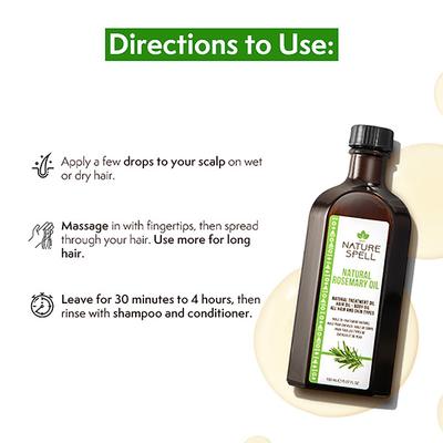 Nature Spell Rosemary With Jamaican Black Castor Oil For Hair & Skin 150 ml - Hair Oils
