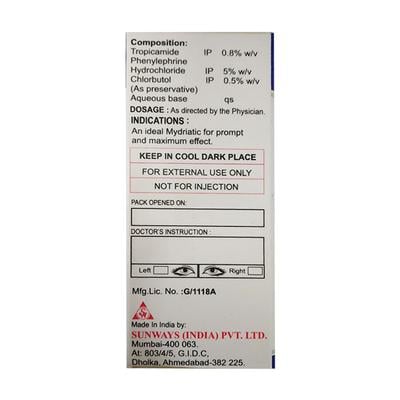 TROPICACYL PLUS Ophthalmic Solution 5ml - Mydriasis