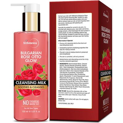 Stbotanica Bulgarian Rose Otto Glow Cleansing Milk Soothes & Cleanses No Paraben & Sls 150 ml - Make Up Removers