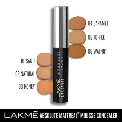 Lakme Absolute Mattereal Mousse Concealer 06 Walnut 9 Gm - Concealer
