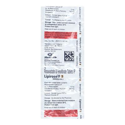 Lipirose F 5mg Tablet 10'S - High Cholesterol-Dys
